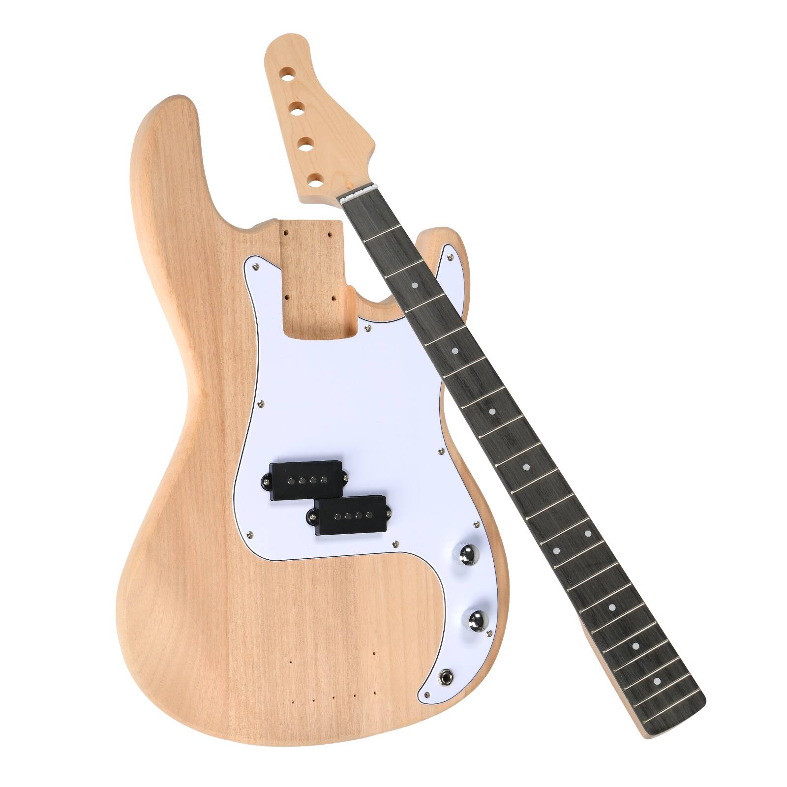 Alt View 3. Winado - DIY Electric Guitar Kit, 46Inch DIY Bass Guitar Kit with Mahogany Body, Solid Wood Fingerboard and Maple Neck.