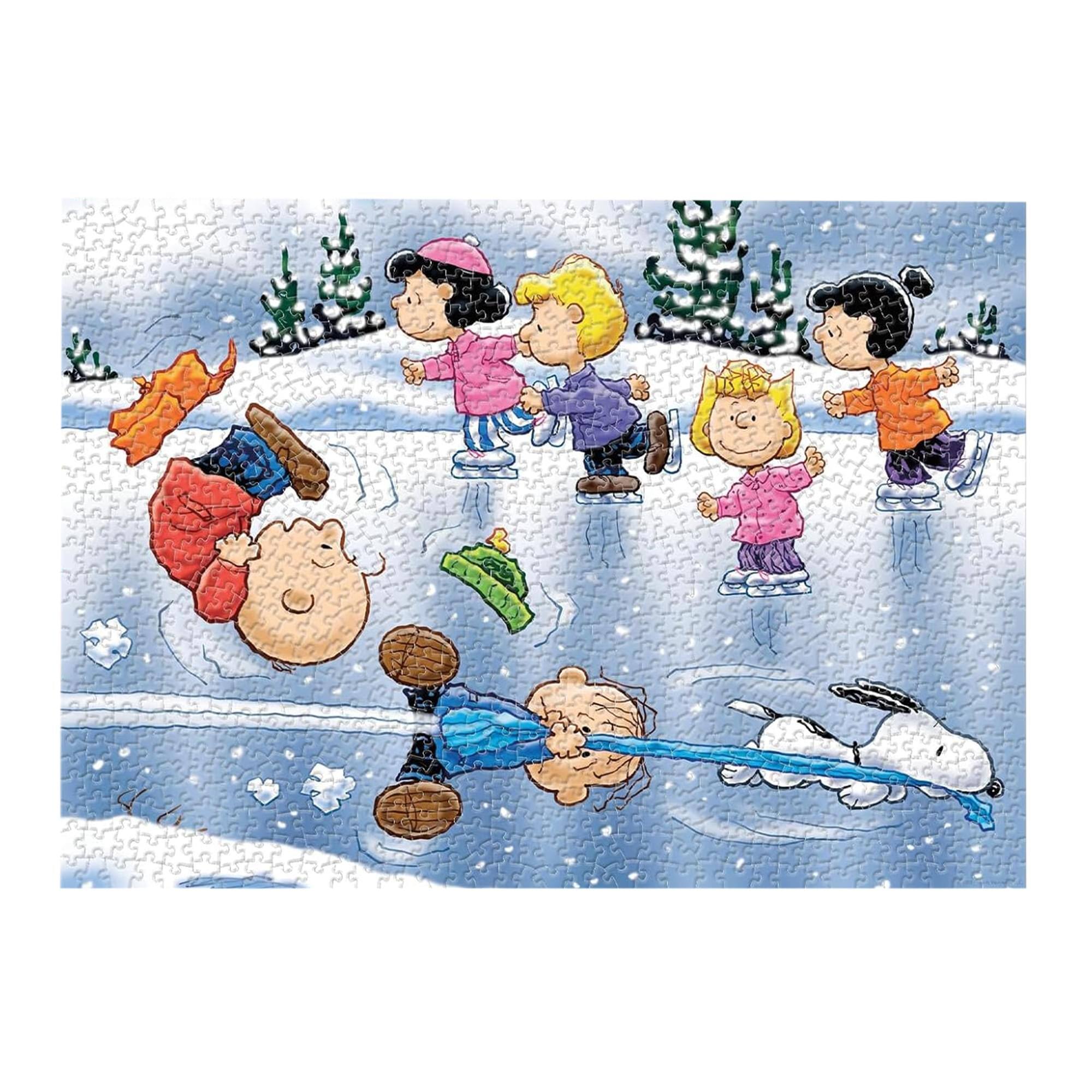 Front. Peanuts - Peanuts A Charlie Brown Christmas Skating 1000 Piece Jigsaw Puzzle - Multi-Colored.