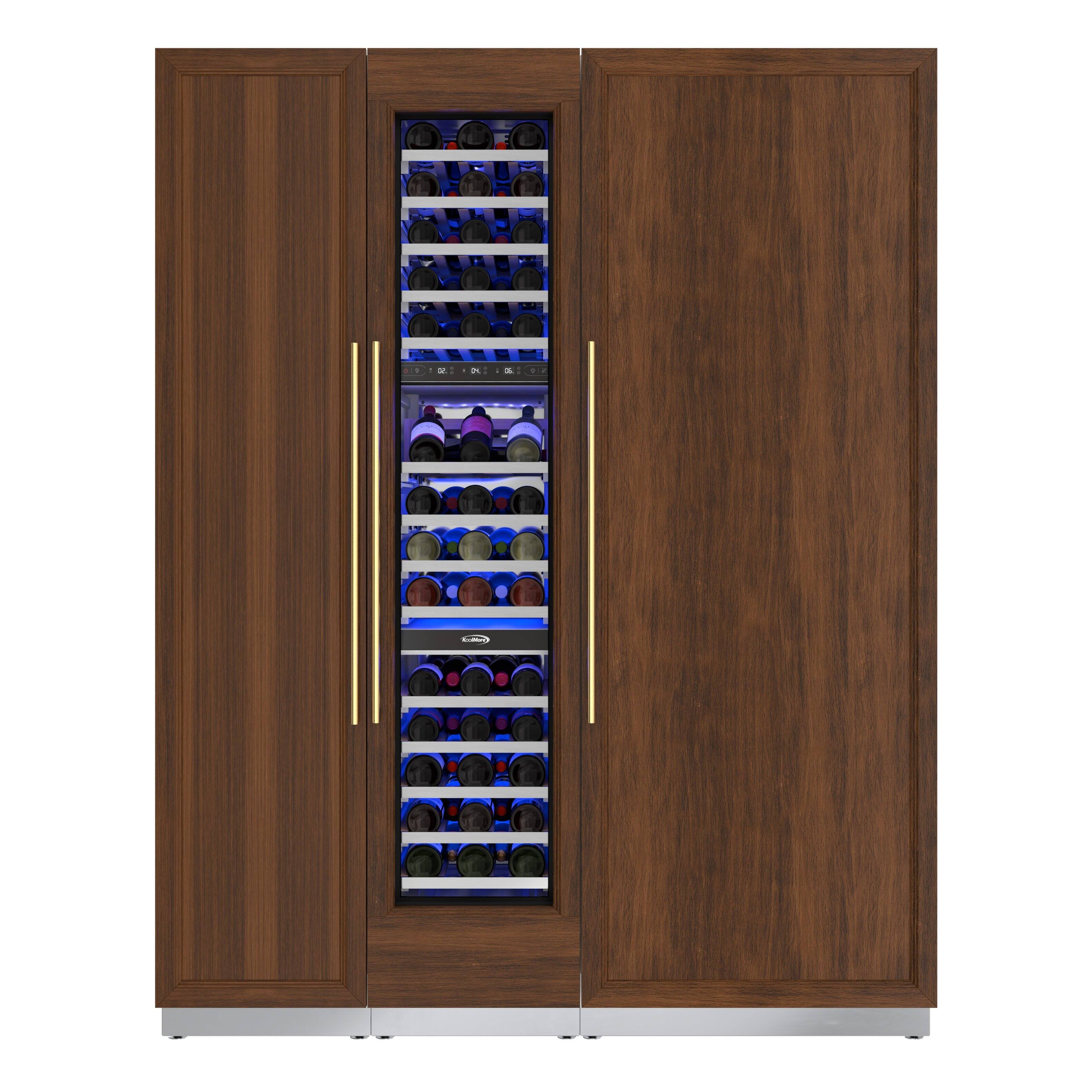 Koolmore - Reserve Panel Ready 30 in. Column Refrigerator with 18 in. Wine Cooler and Freezer - White