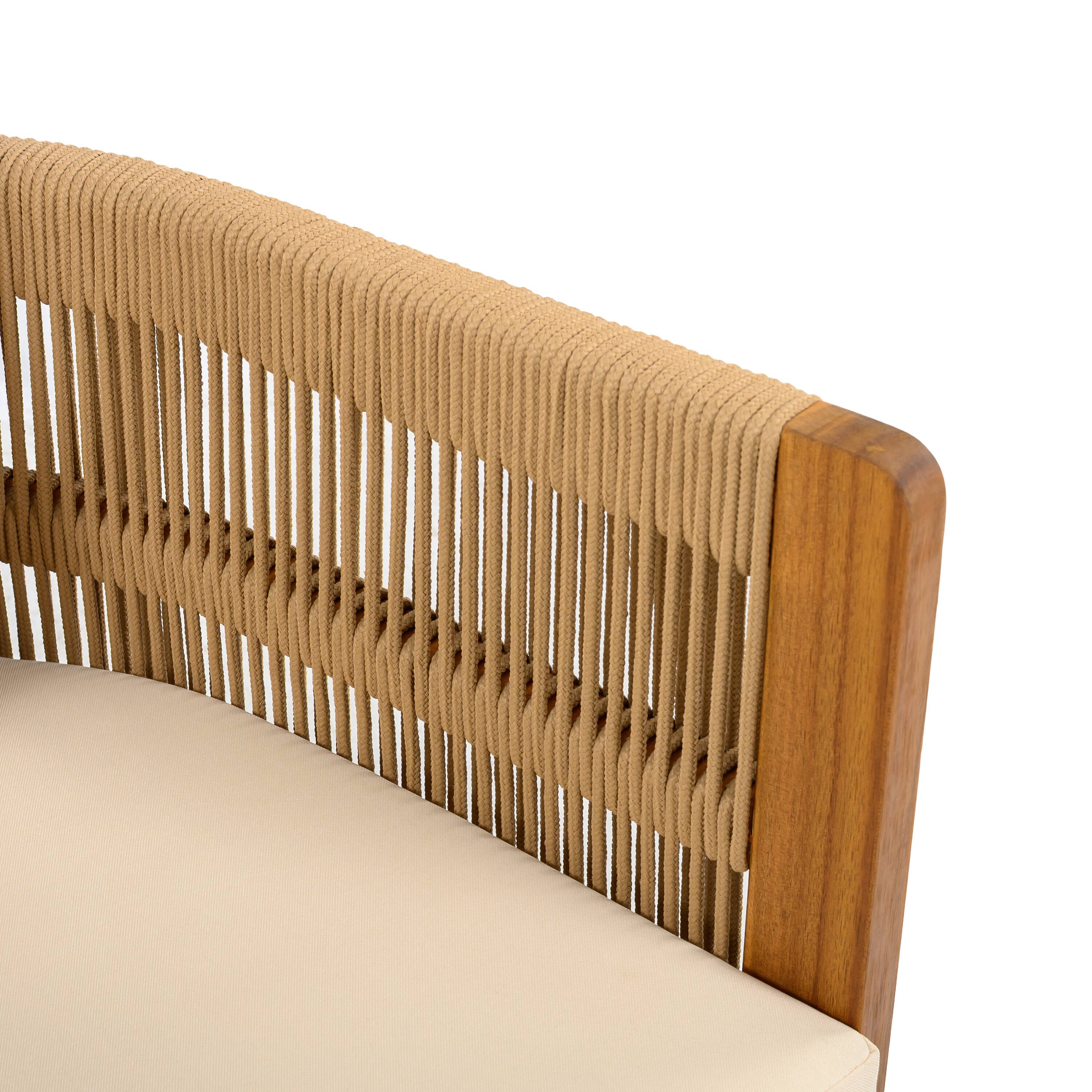 Alt View 6. Mondawe - Set of 2 Acacia Wood Outdoor Dining Chairs with Cushions - Beige.