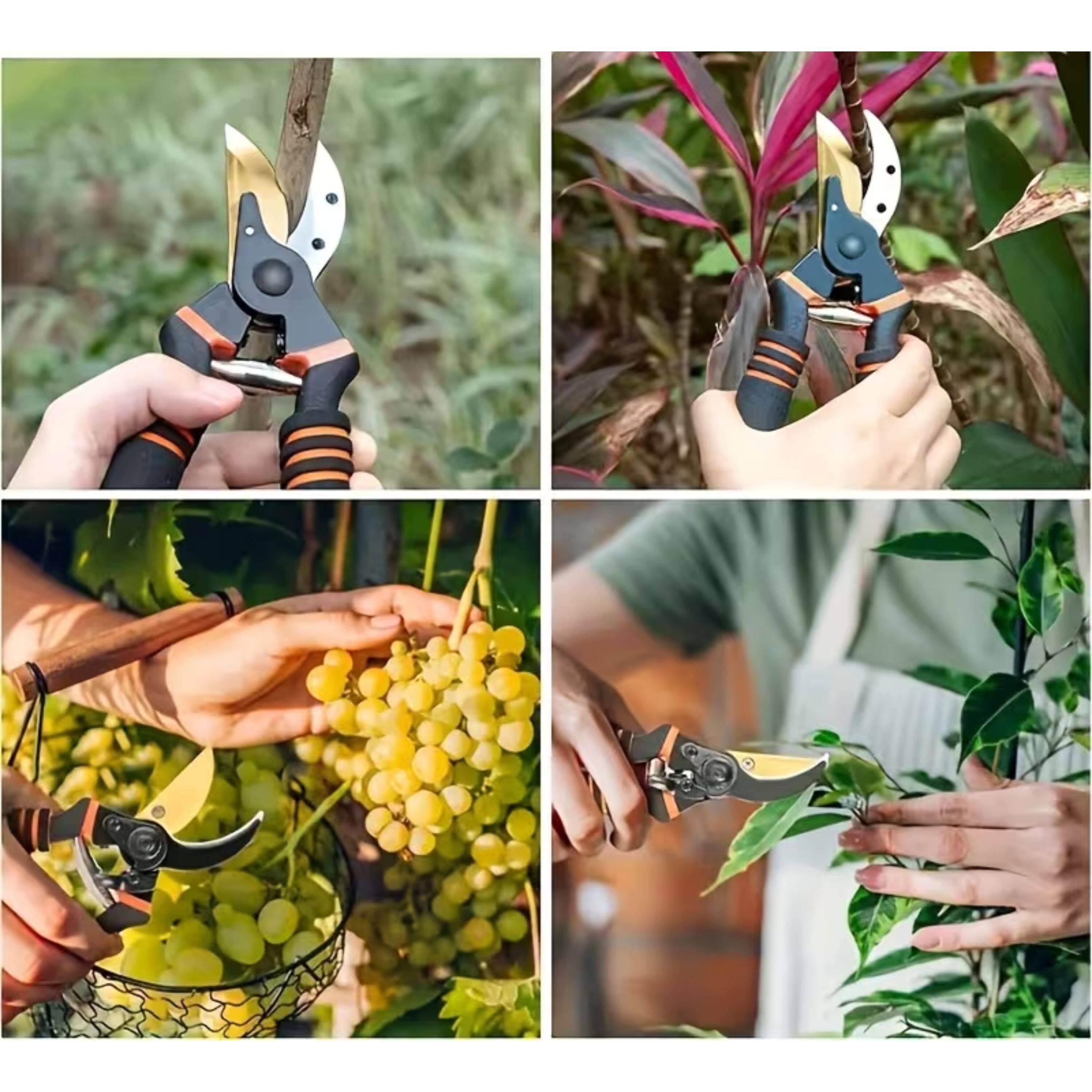 Left. Kitcheniva - Titanium Bypass Garden Pruning Shears.