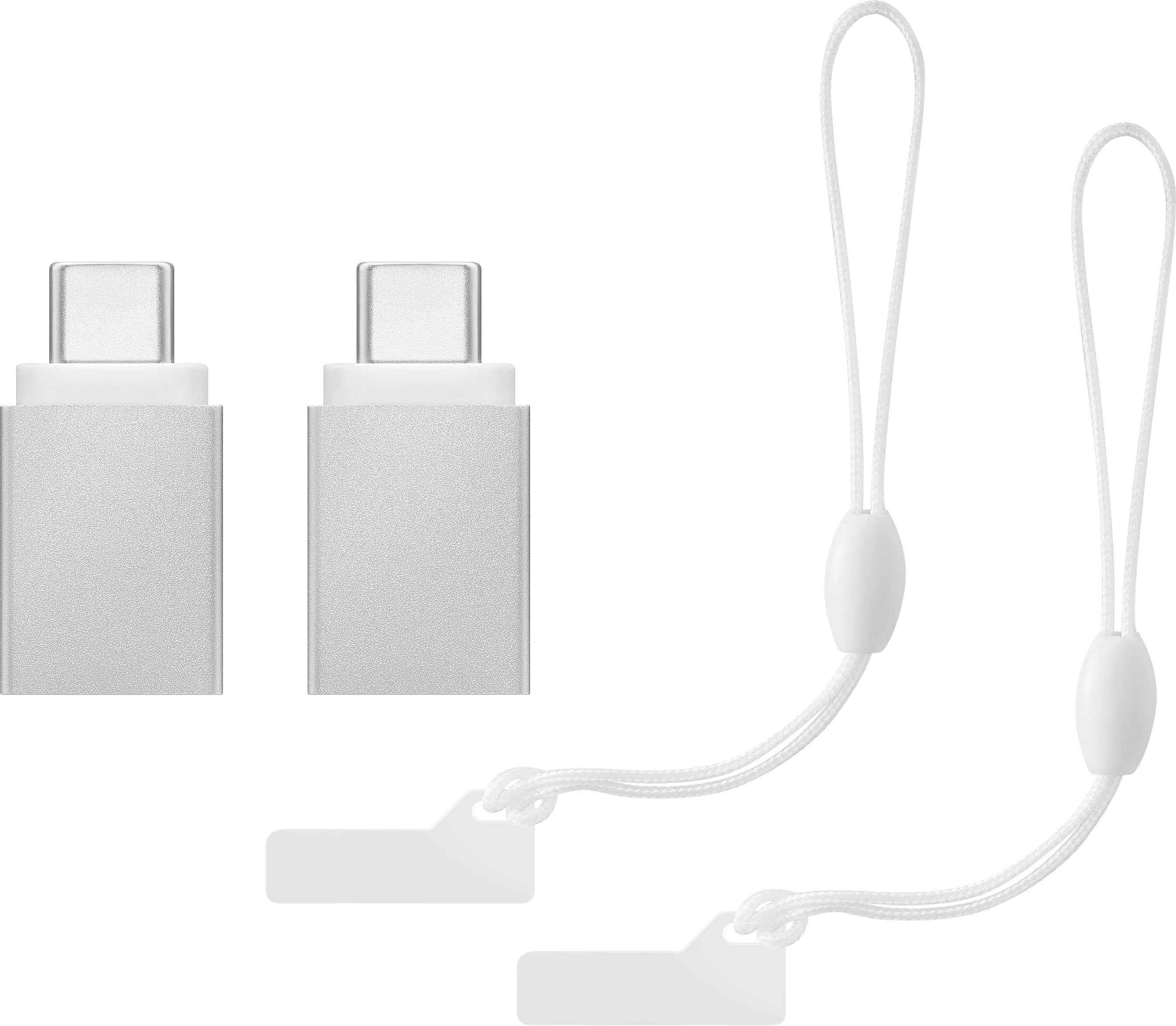 Alt View 21. Best Buy essentials™ - Female USB to Male USB-C Adapter (2-Pack) - Silver.