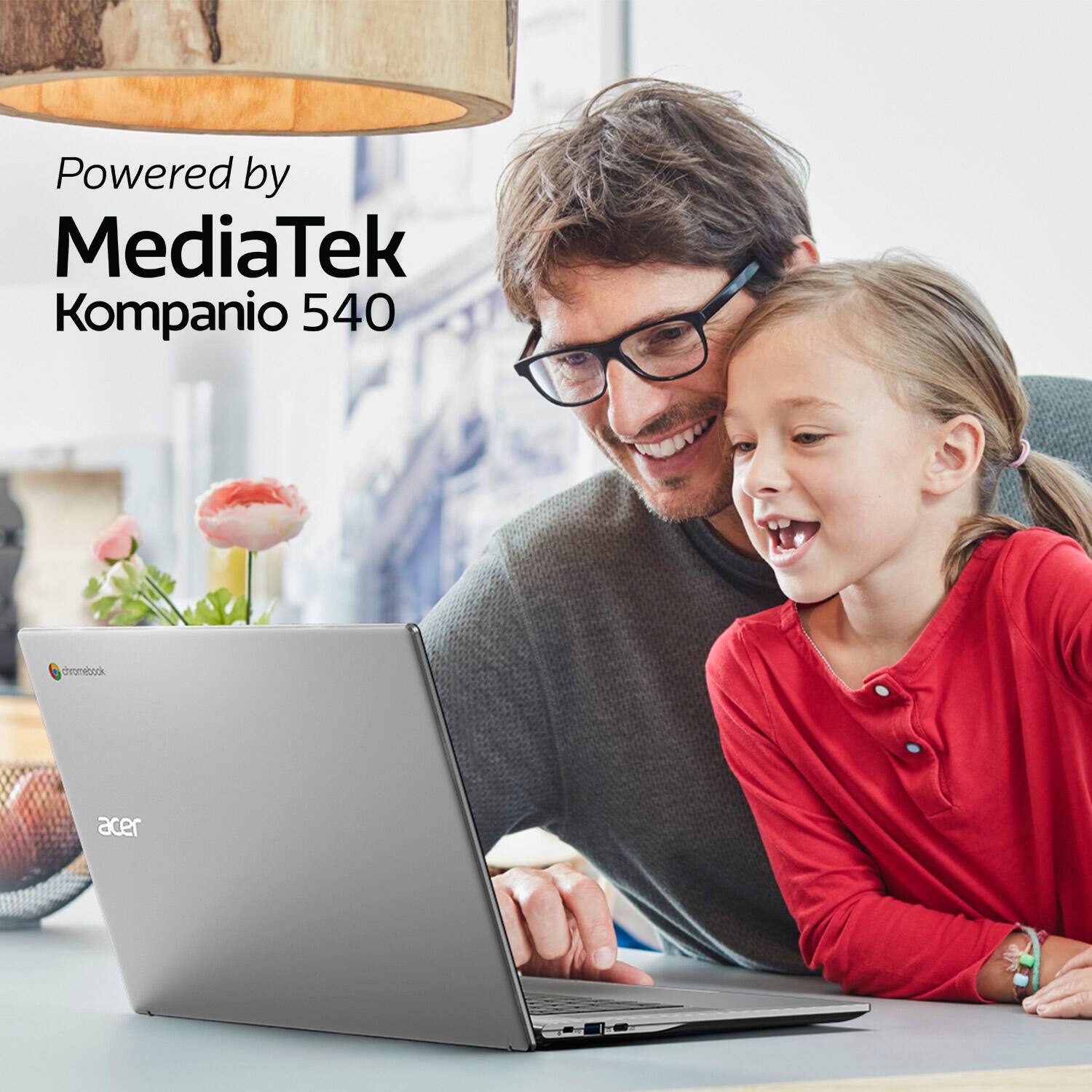 Powered by  
MediaTek  
Kompanio 540  

chromebook  
acer