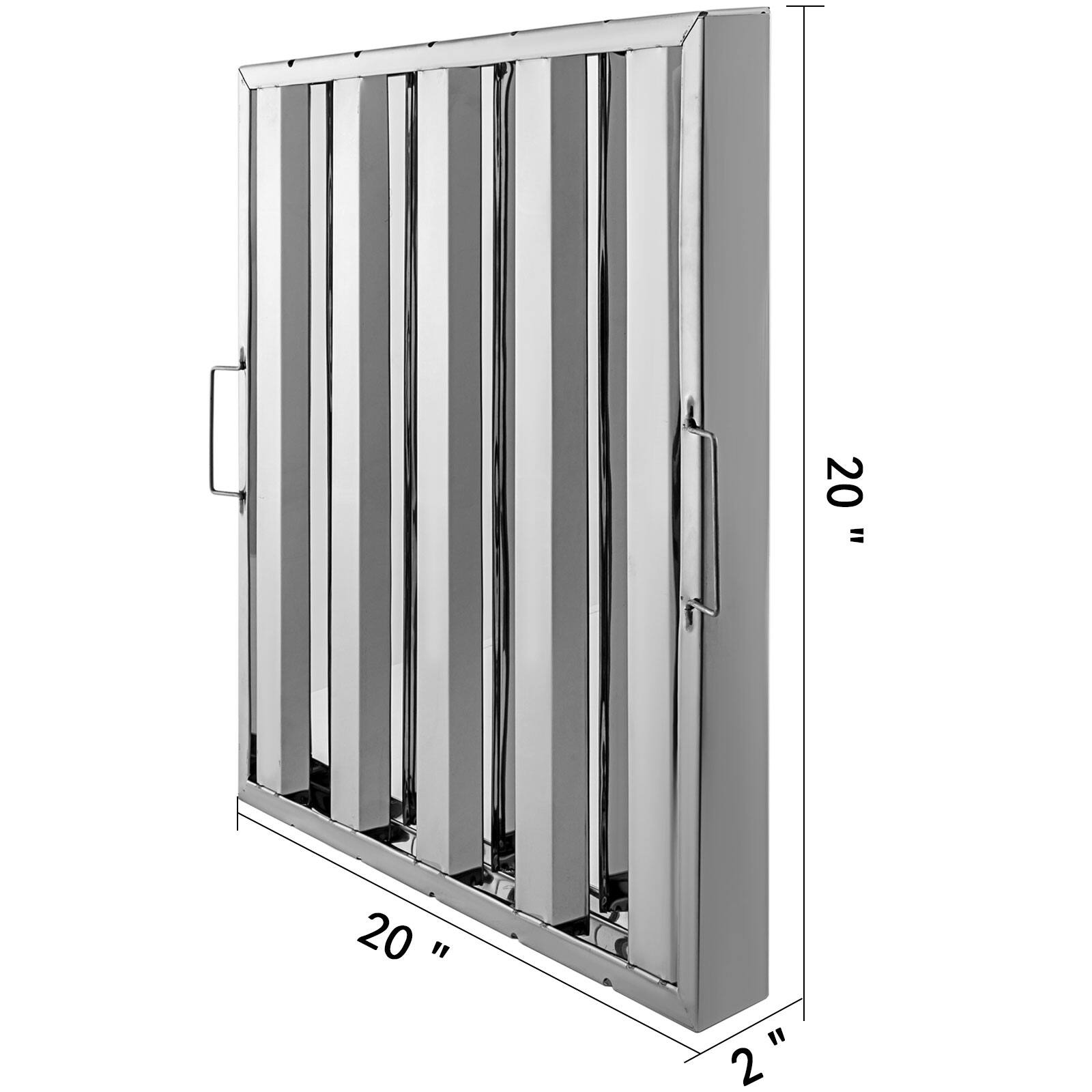 Alt View 4. VEVOR - Pack of 6 Hood Filters 19.5W x 19.5H Inch, 430 Stainless Steel 4 Grooves Commercial Hood Filters, Range Hood Filter - Silver.