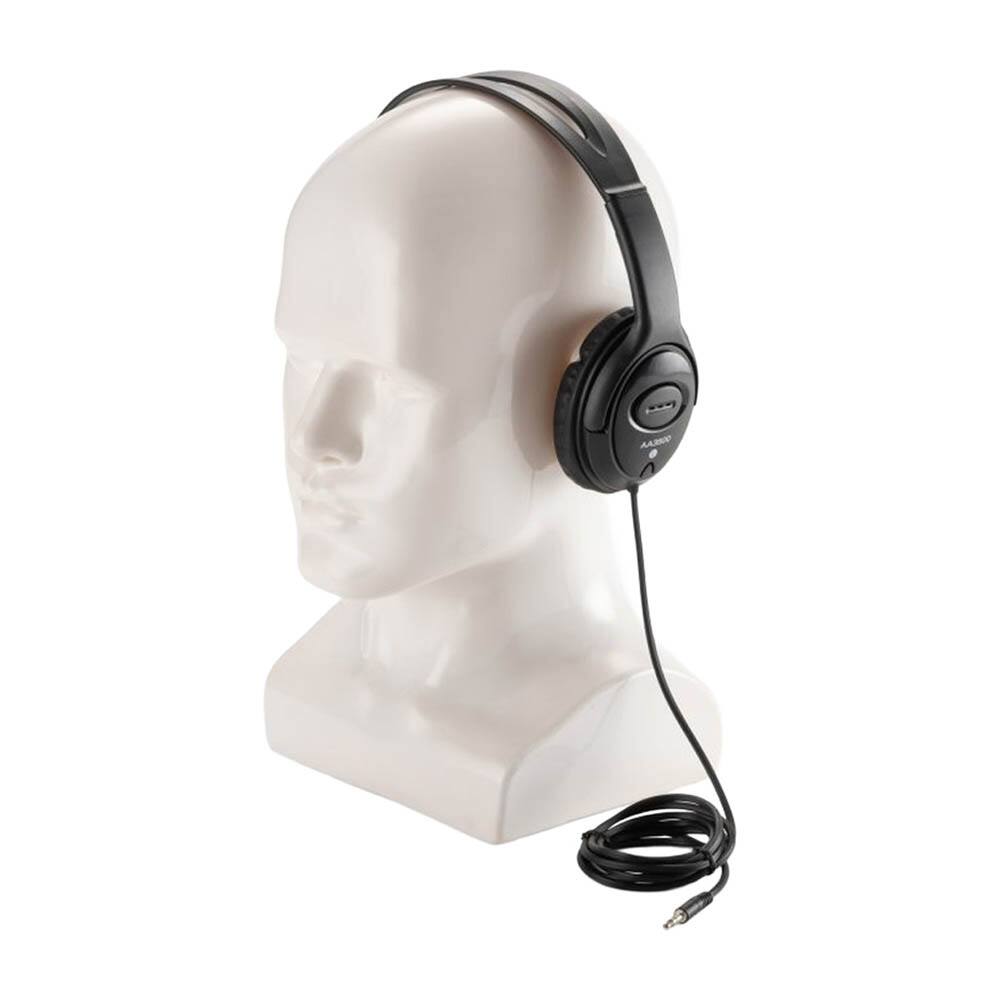 Angle. On Stage Stands - On-Stage AA3500 Wired Closed-Back Accurate Audio Headphones, Black - Black.
