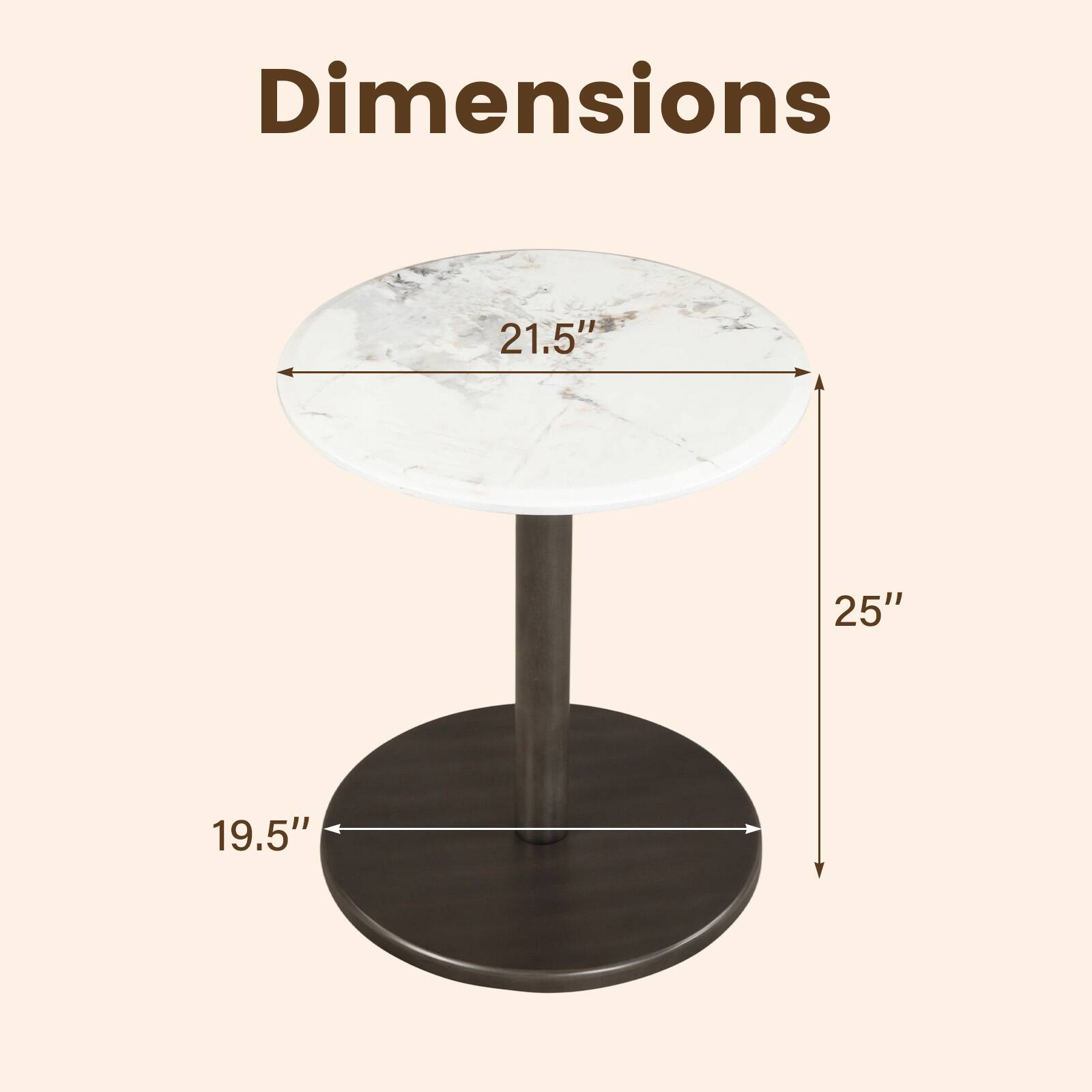 Dimensions: 21.5" x 19.5" x 25"