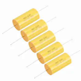 Unique Bargains - 5pcs 18uf Frequency Divider Capacitor, 250V Axial Audio Speaker Crossover MKP Film Capacitor - Yellow