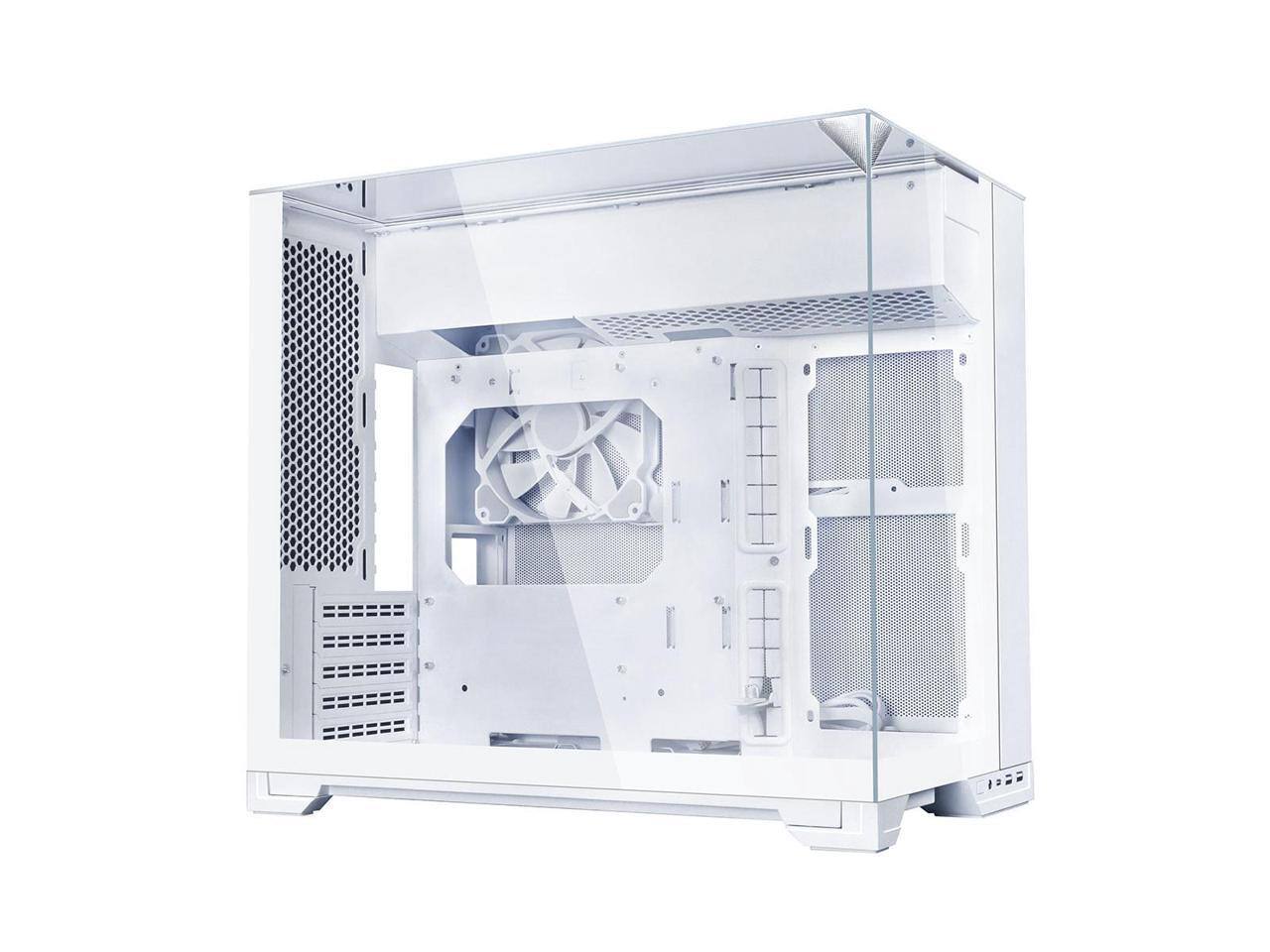 Alt View 8. Lian Li - O11 Vision-M O11VMW Dual-chamber Design Pre-installed 140 mm Fan Micro ATX Case - White.