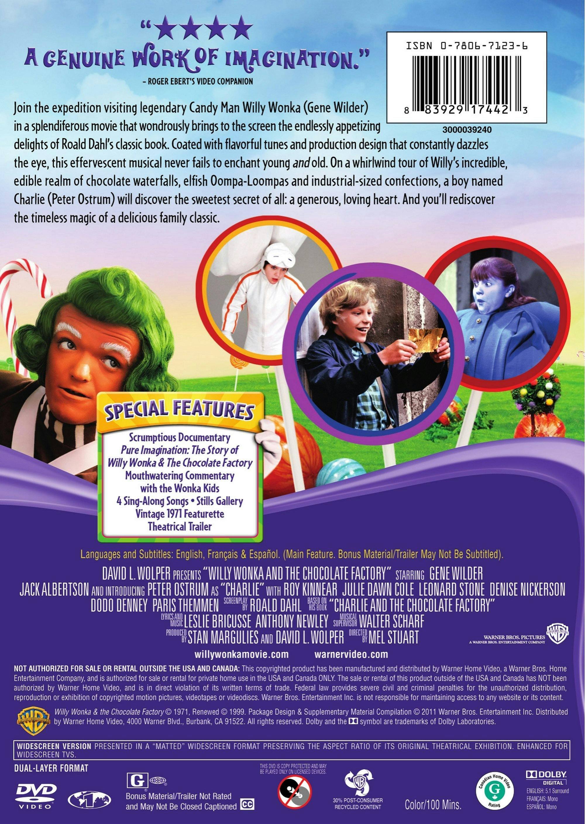 Angle. Willy Wonka & the Chocolate Factory (40th Anniversary Edition) [DVD].