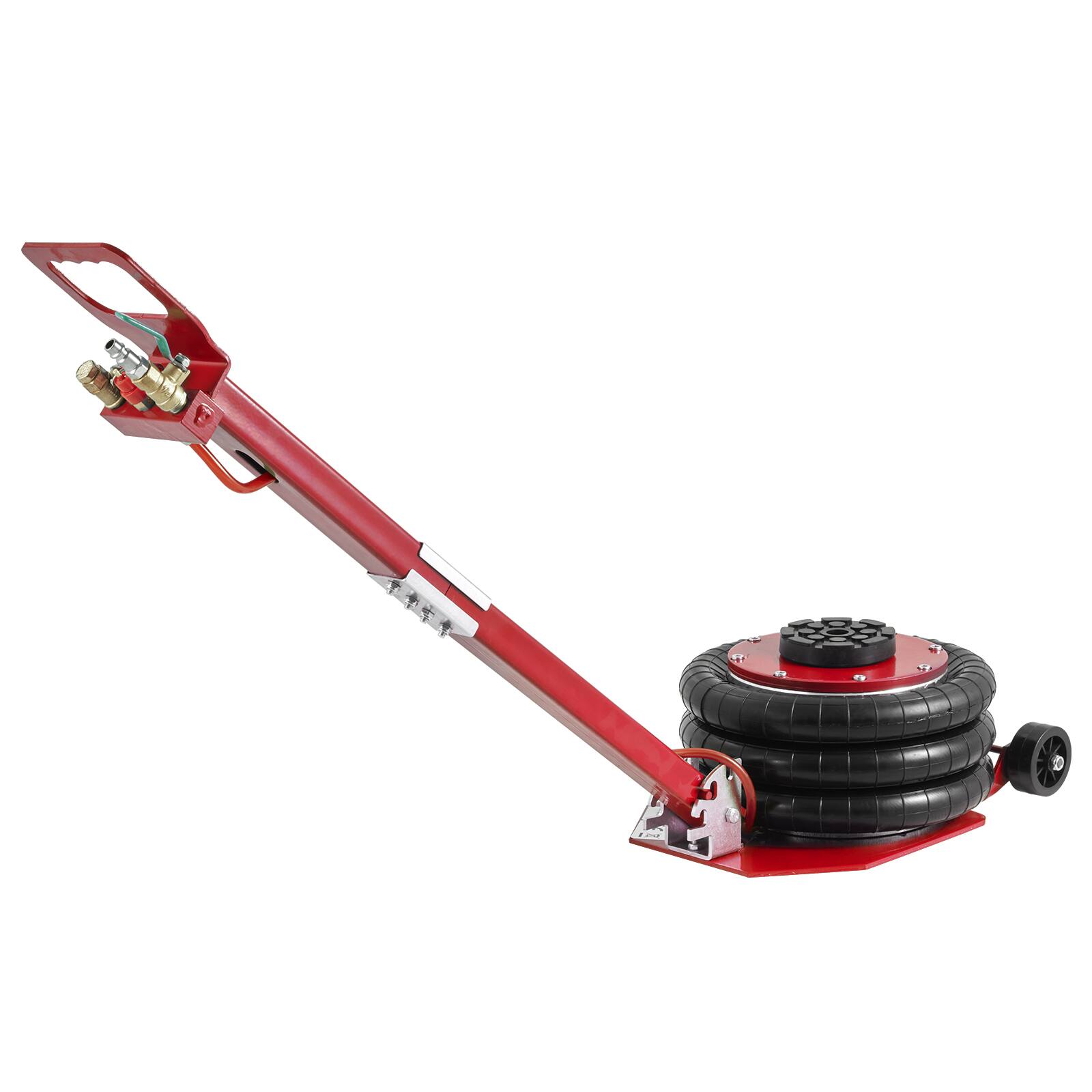 Alt View 5. VEVOR - Air Jack, 3 Ton/6600 lbs Triple Bag Air Jack, Airbag Jack with Six Steel Pipes, Lift up to 17.7", 3-5 s Fast Lifting - Red;Black.