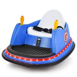 Gymax - 12V Vehicle 360 Degree Spin Race Toy Kids Ride On Bumper Car w/ Remote Control - Blue