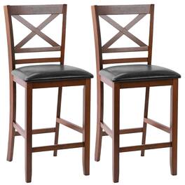 Ecooso - Set of 2 25 Inch Counter Height Bar Stools for Kitchen or Dining Room - Walnut