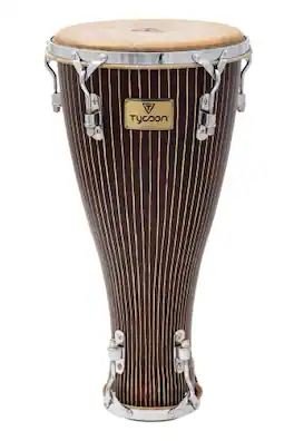 Tycoon Percussion - Iya, Large-Size Double-Headed Traditional Bata Drum, Siam Oak Shell, Water Buffalo Skin Heads, Chrome Hardware