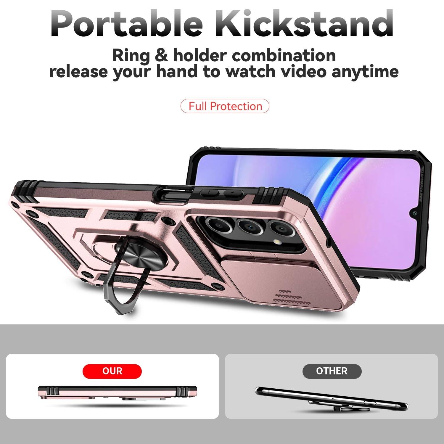Portable Kickstand  
Ring & holder combination release your hand to watch video anytime  
Full Protection  

OUR  
OTHER