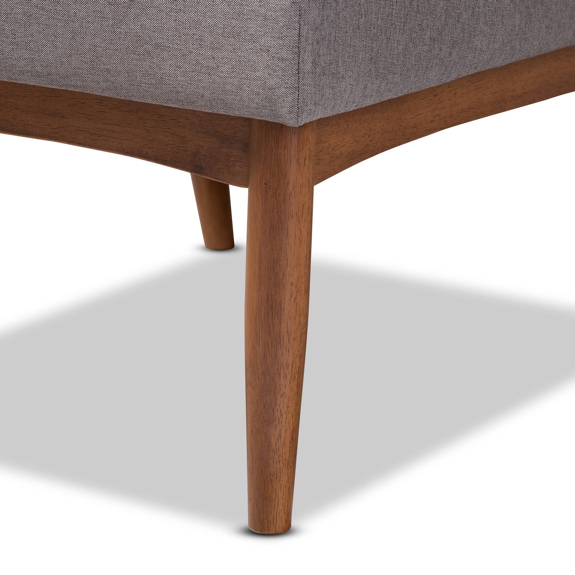 Alt View 2. Baxton Studio - Arvid Mid-Century Modern Fabric Upholstered Wood Dining Chair - Gray.