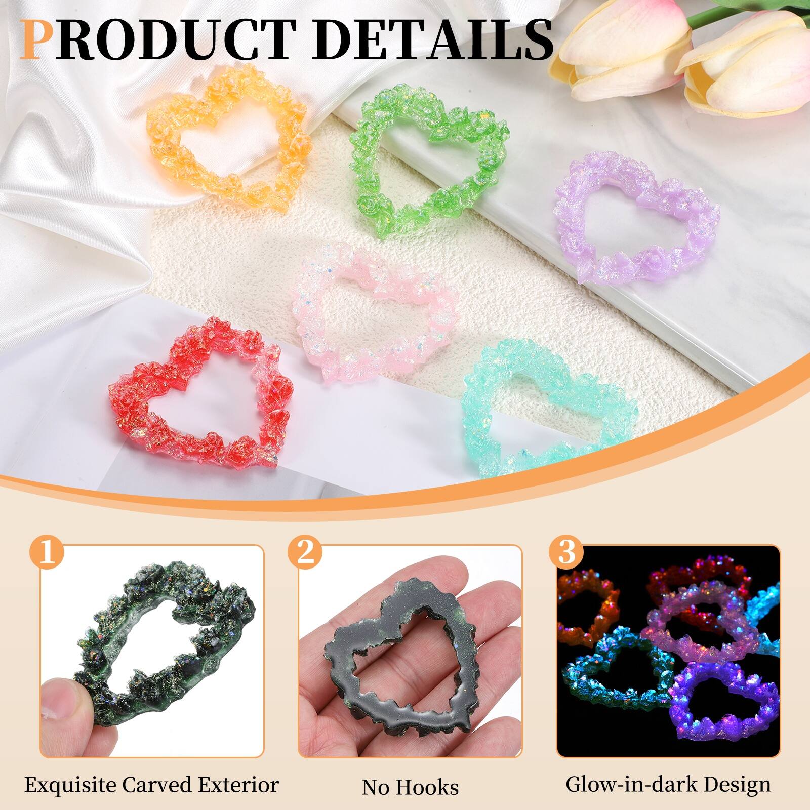 PRODUCT DETAILS

1. Exquisite Carved Exterior
2. No Hooks
3. Glow-in-dark Design