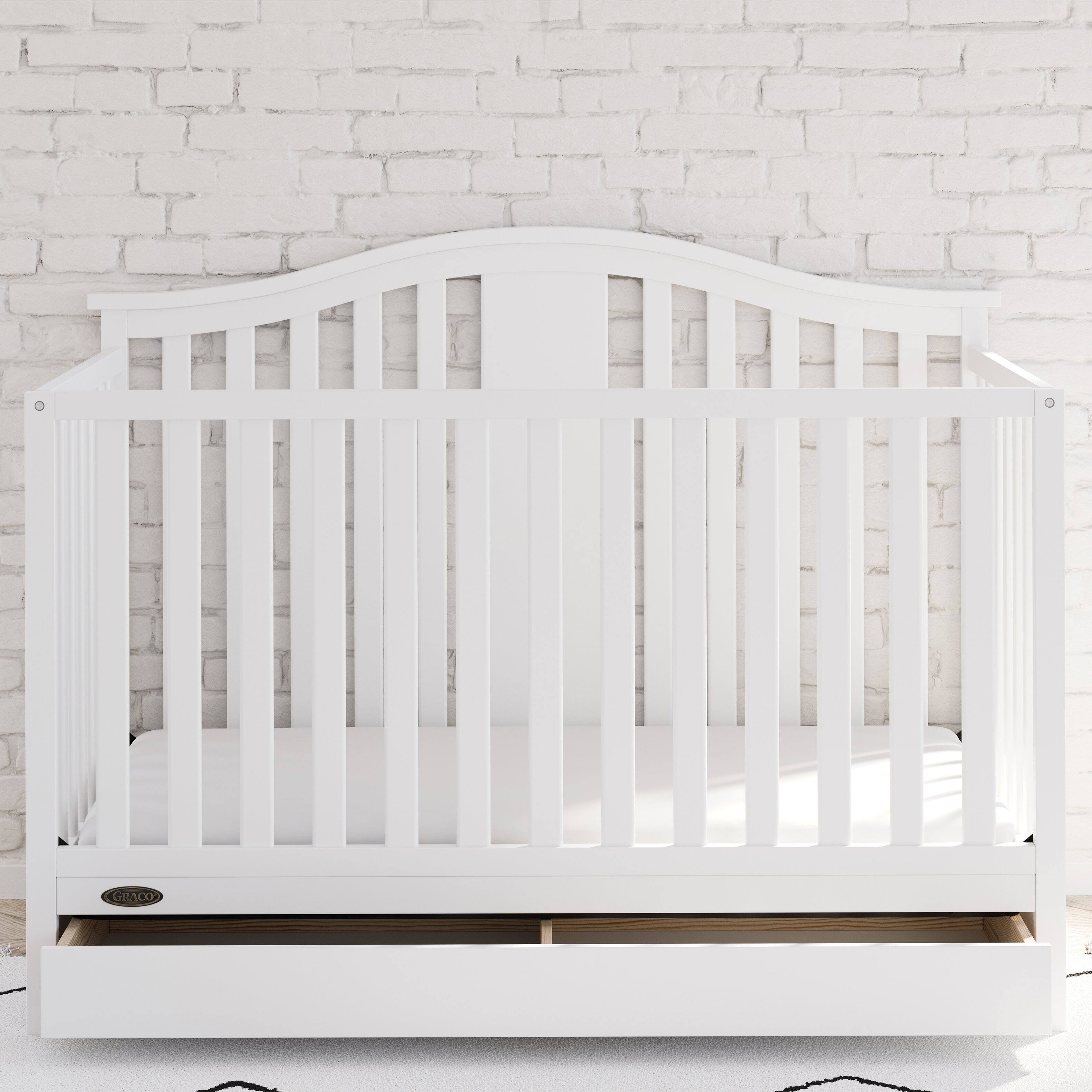Alt View 11. Graco - Solano 5-in-1 Convertible Crib with Drawer - White.
