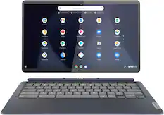 Front. Lenovo - Lenovo IP Duet 5 13Q7C6 13.3" Chromebook Qualcomm Snapdragon 7c Gen2 4GB Ram 128GB eMMC Chrome OS- Refurbished - Abyss Blue.