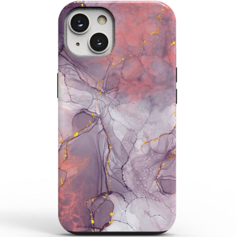 Front. ArtsCase - StrongFit Designers Case for Apple iPhone 14 - Purple Acuarela ONE.