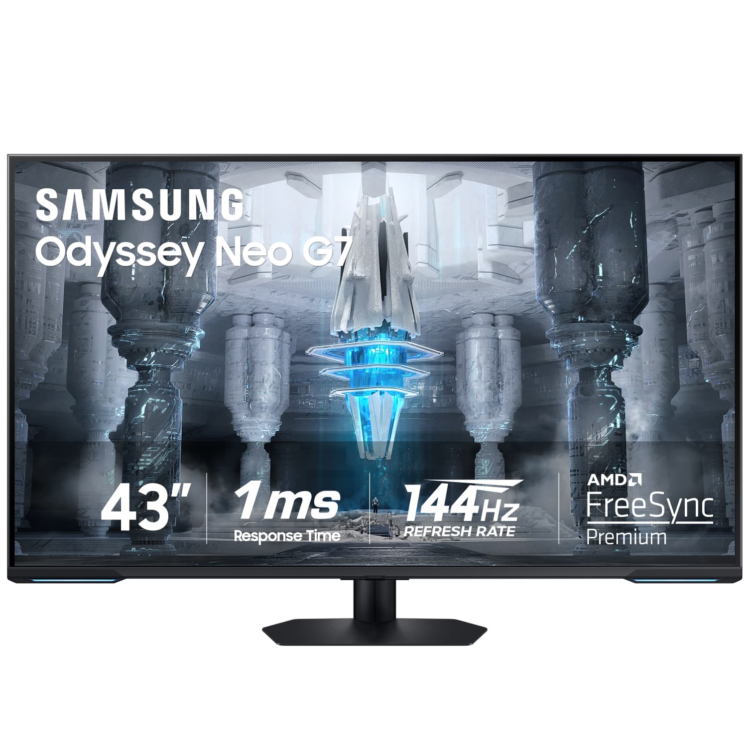 Samsung - Odyssey Neo G7 43" Mini 4K UHD 1ms AMD FreeSync Premium Pro Smart Gaming Monitor with HDR600 - Black - Front_Zoom