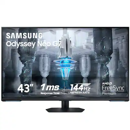 SAMSUNG Odyssey Neo G7
43"
1 ms Response Time
144Hz REFRESH RATE
AMD FreeSync Premium