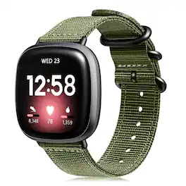 Kitcheniva - Nylon Woven Watch Band For Fitbit Versa 3/ Fitbit Sense Watch - Olive