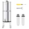 Front. VEVOR - Gravity-fed Water Filter System, 2.25G 304 Stainless-Steel Countertop Water Filtration System - Silver.