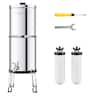 VEVOR - Gravity-fed Water Filter System, 2.25G 304 Stainless-Steel Countertop Water Filtration System - Silver