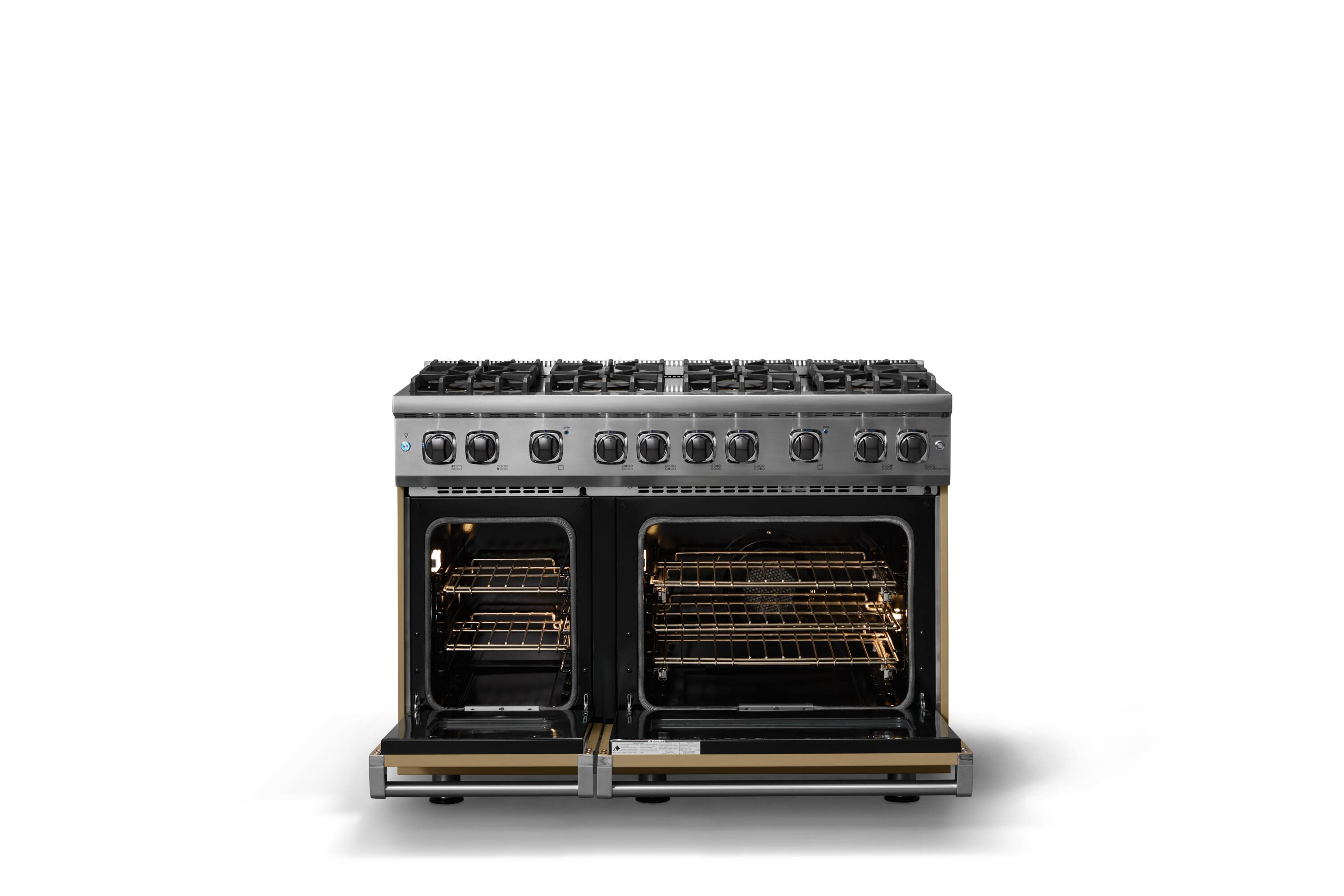 Alt View 3. Viking - 6.1 Cu. Ft. Professional 5 Series Freestanding Double Oven Gas Convection 8 Burner Range - Golden Hour.