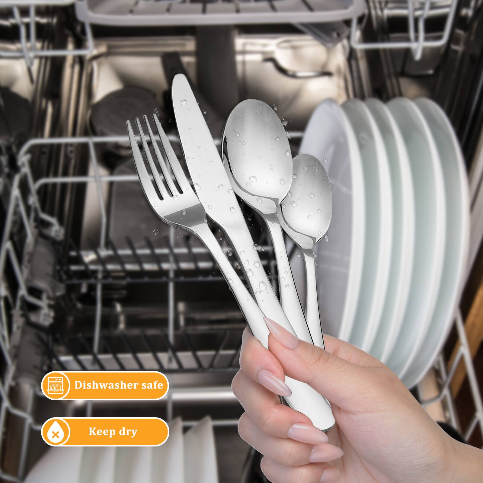 Dishwasher safe  
Keep dry