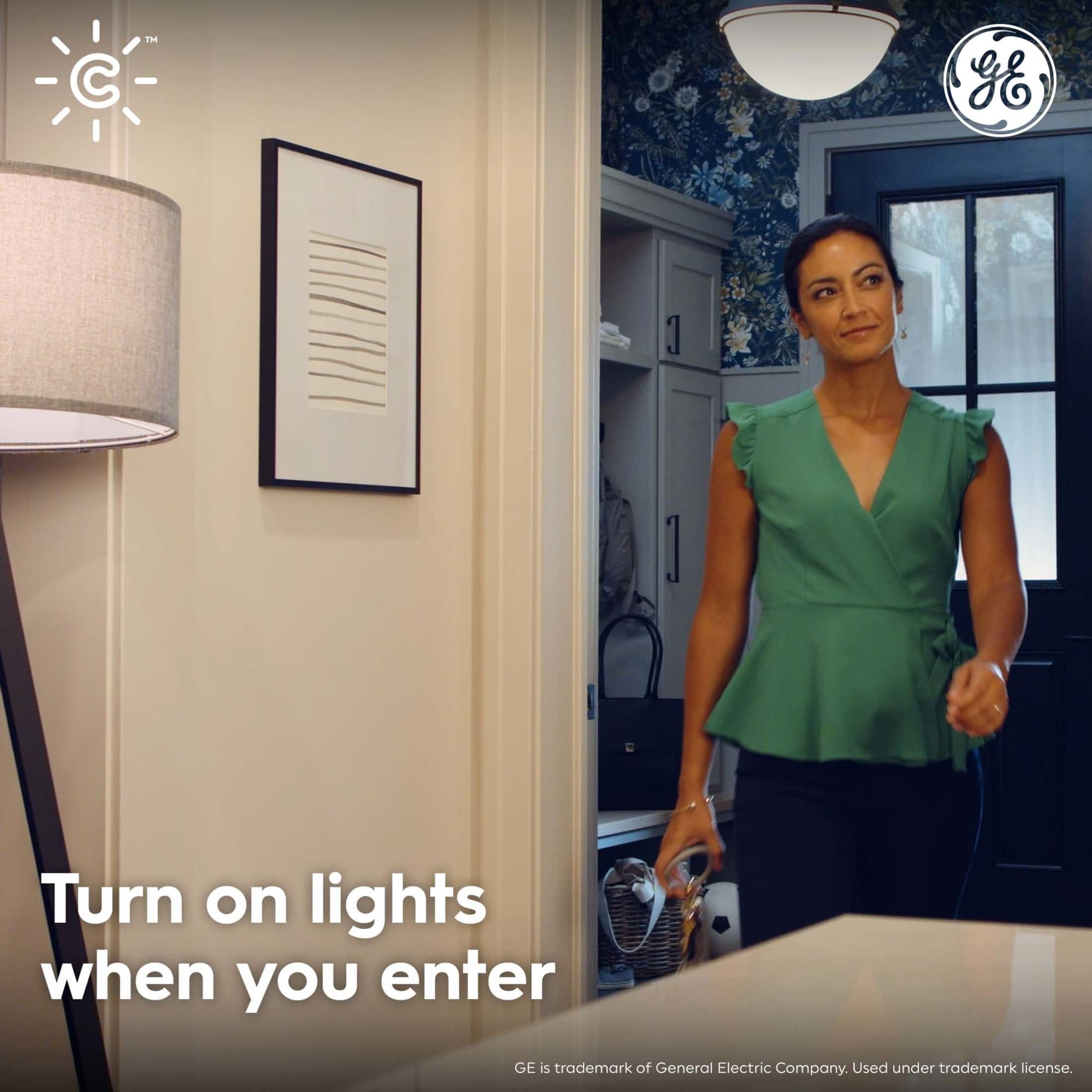 Turn on lights when you enter.