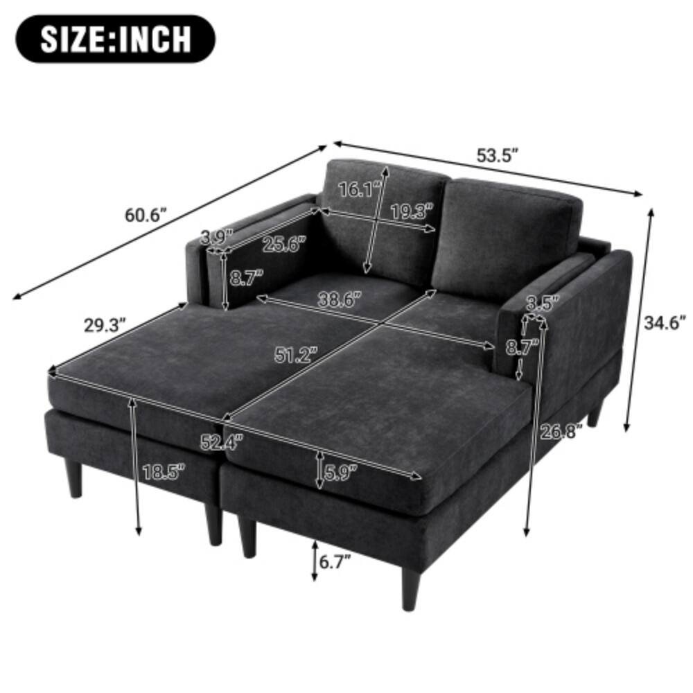 SIZE: INCH  
53.5" 60.6" 29.3" 16.1" 19.3" 3.9" 25.6" 8.7" 38.6" 51.2" 3.5" 1" 8.7" 34.6" 52.4" 18.5" 5.9" 26.8" 16.7" 6.7"