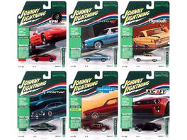"Muscle Cars USA" 2022 Set A of 6 pieces Release 2 1/64 Diecast Model Cars by Johnny Lightning - Multicolor
