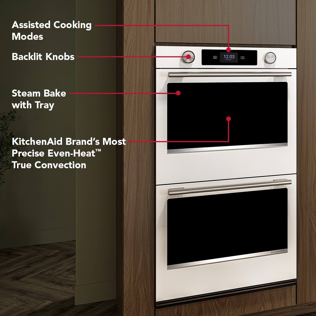 Assisted Cooking Modes  
Backlit Knobs  
Steam Bake with Tray  
KitchenAid Brand's Most Precise Even-Heat™ True Convection