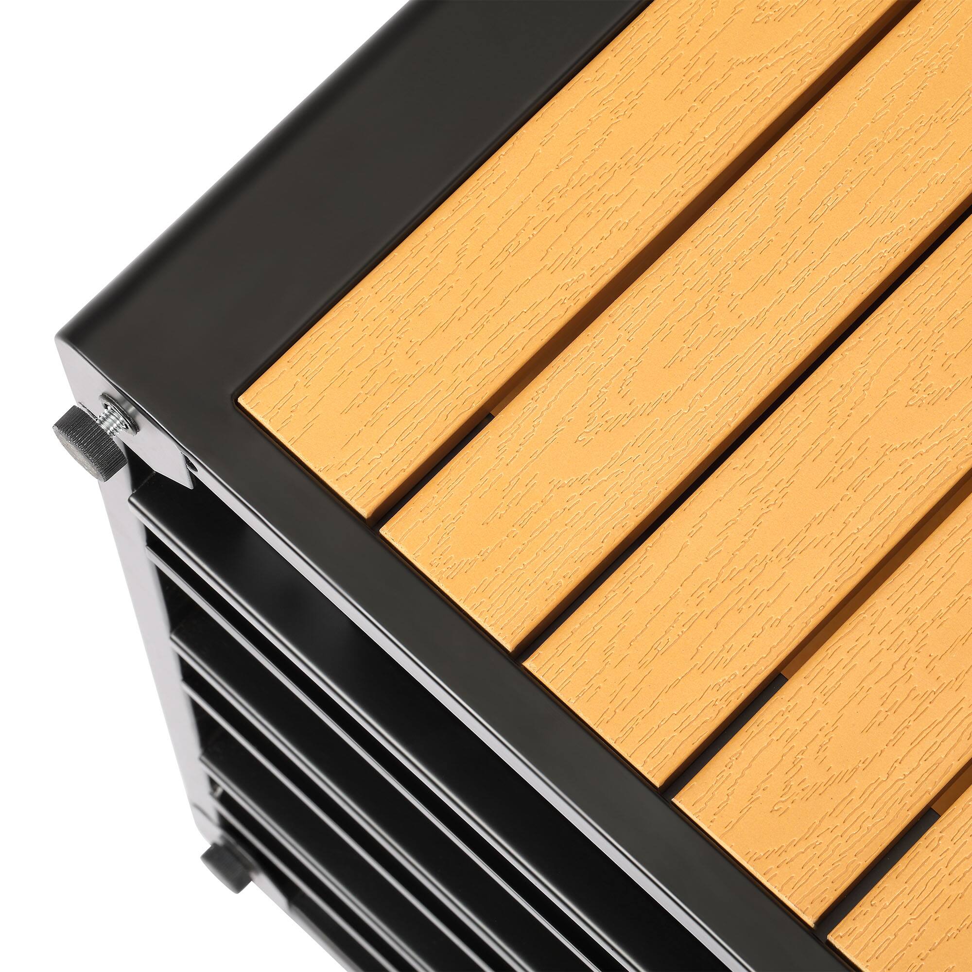 Alt View 7. Alpine Industries - 40 Gallon Outdoor Trash Can with Panels and Rain Bonnet Lid - Cedar.