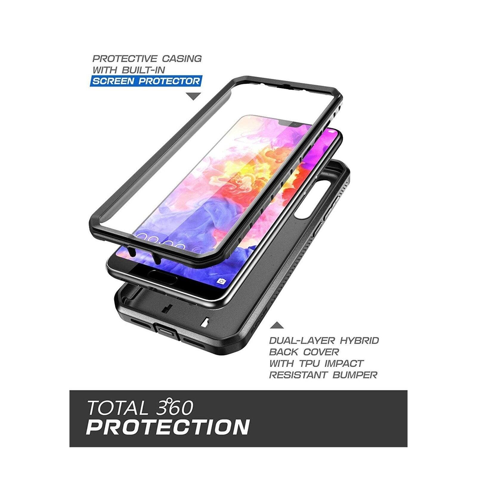 - Protective casing with built-in screen protector
- Dual-layer hybrid back cover with TPU impact resistant bumper
- Total 360 protection