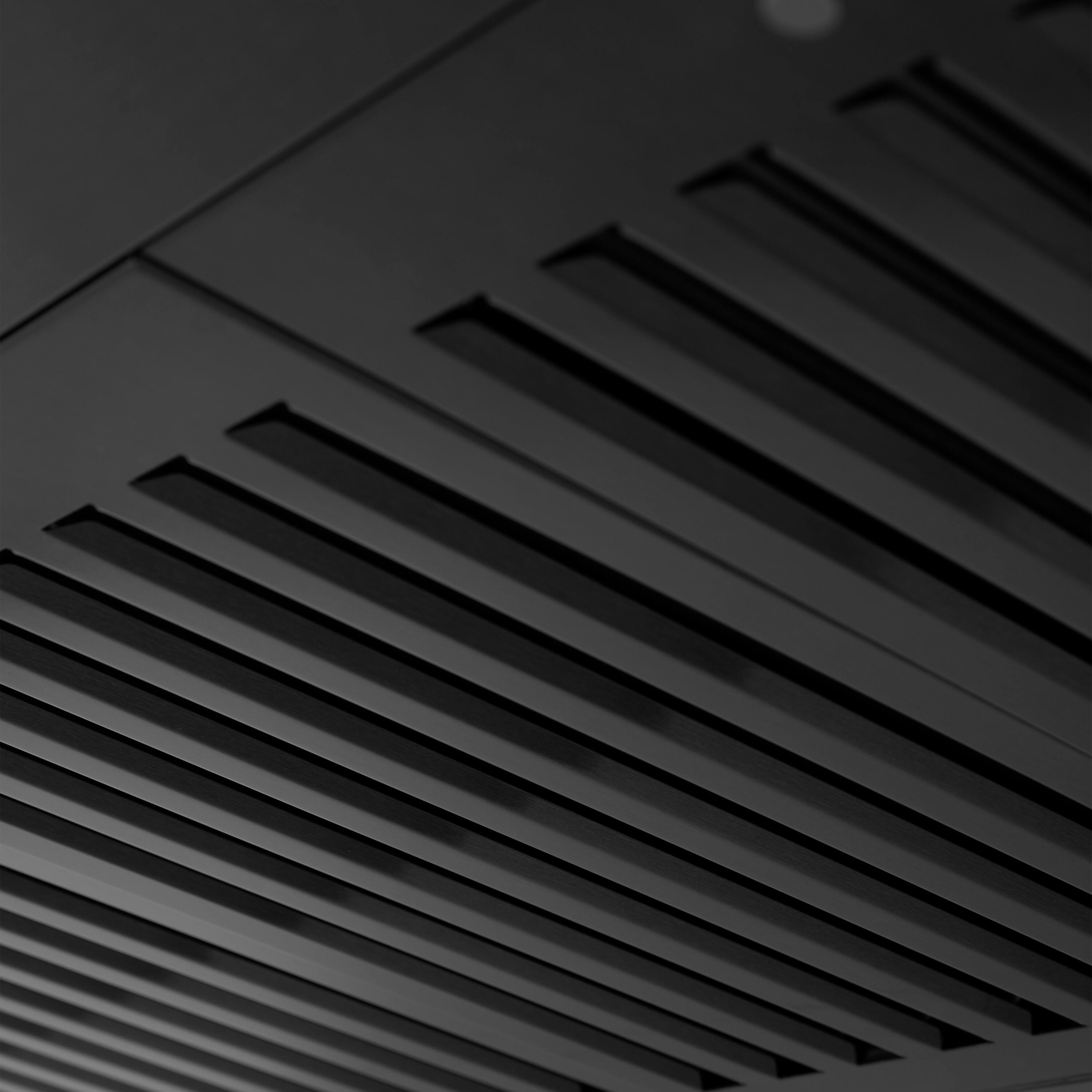 Alt View 4. ZLINE - 36 in. ZLINE CrownSound™Ducted Vent Wall Mount Range Hood in Black Stainless Steel with Built-in Bluetooth Speakers - Black Stainless Steel.
