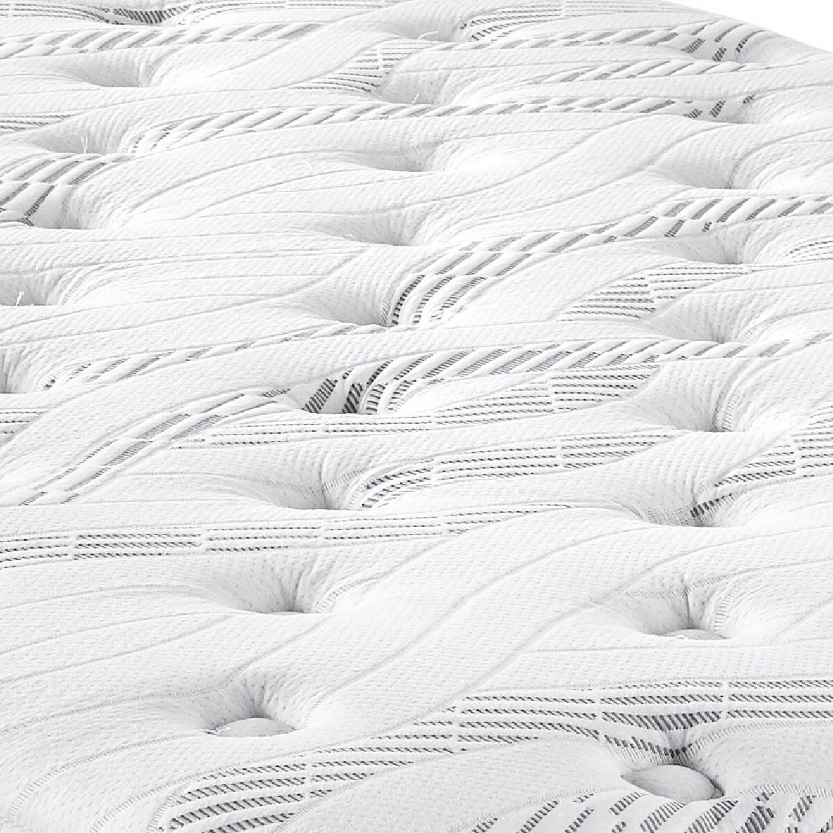 Back. TinyHomie - 10in Quilted Hybrid King Mattress Medium Firm - Black White.