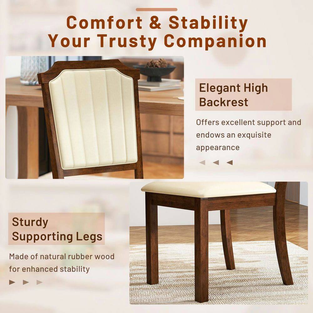 Comfort & Stability  
Your Trusty Companion  

Elegant High Backrest  
Offers excellent support and endows an exquisite appearance  

Sturdy Supporting Legs  
Made of natural rubber wood for enhanced stability