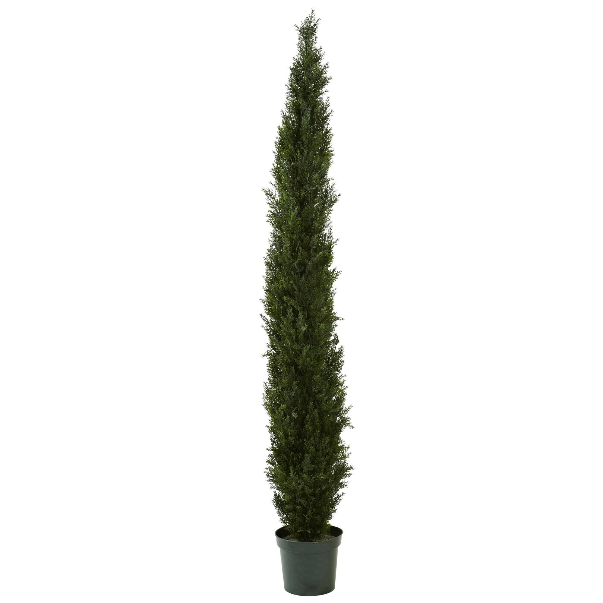 Front. BreeBe - 8' Mini Cedar Pine Tree w/4249 tips (Indoor/Outdoor) - Green.
