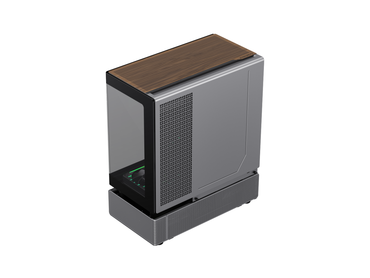 Alt View 10. GAMEMAX - GAMEMAX GAMEMAX N90 Modular Dual-Chamber PC Case N90 BG Black 270° Panoramic Curved Glass Panel ATX Mid Tower case - Black.
