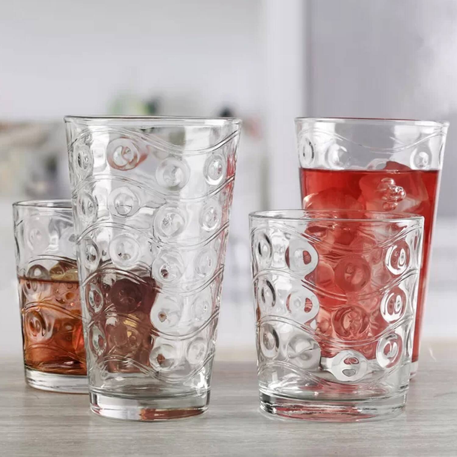 Left. Jay Import - Cosmo 16Pc . Entertaining Set 8 + 8 - Clear.