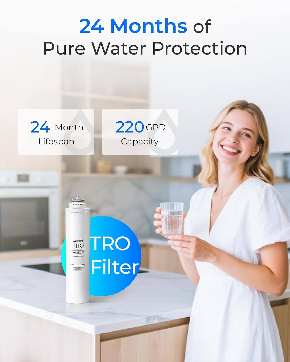 24 Months of Pure Water Protection

24-Month Lifespan

220 GPD Capacity

www.cotro.com

TRO Filter
