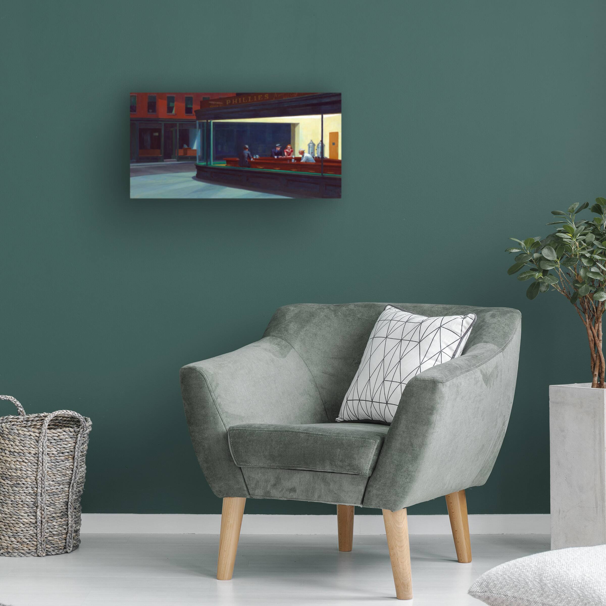 Back. Trademark Fine Art - Edward Hopper Nighthawks Canvas Art - Multicolor.