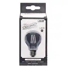 FEIT Electric
LED
ORIGINAL
VINTAGE STYLE BULB
LED
25W
REPLACEMENT
SMOKE GLASS
A19 | 4 WATTS | 13.7 YEARS | 150 LUMENS | 5000K | DIMMABLE