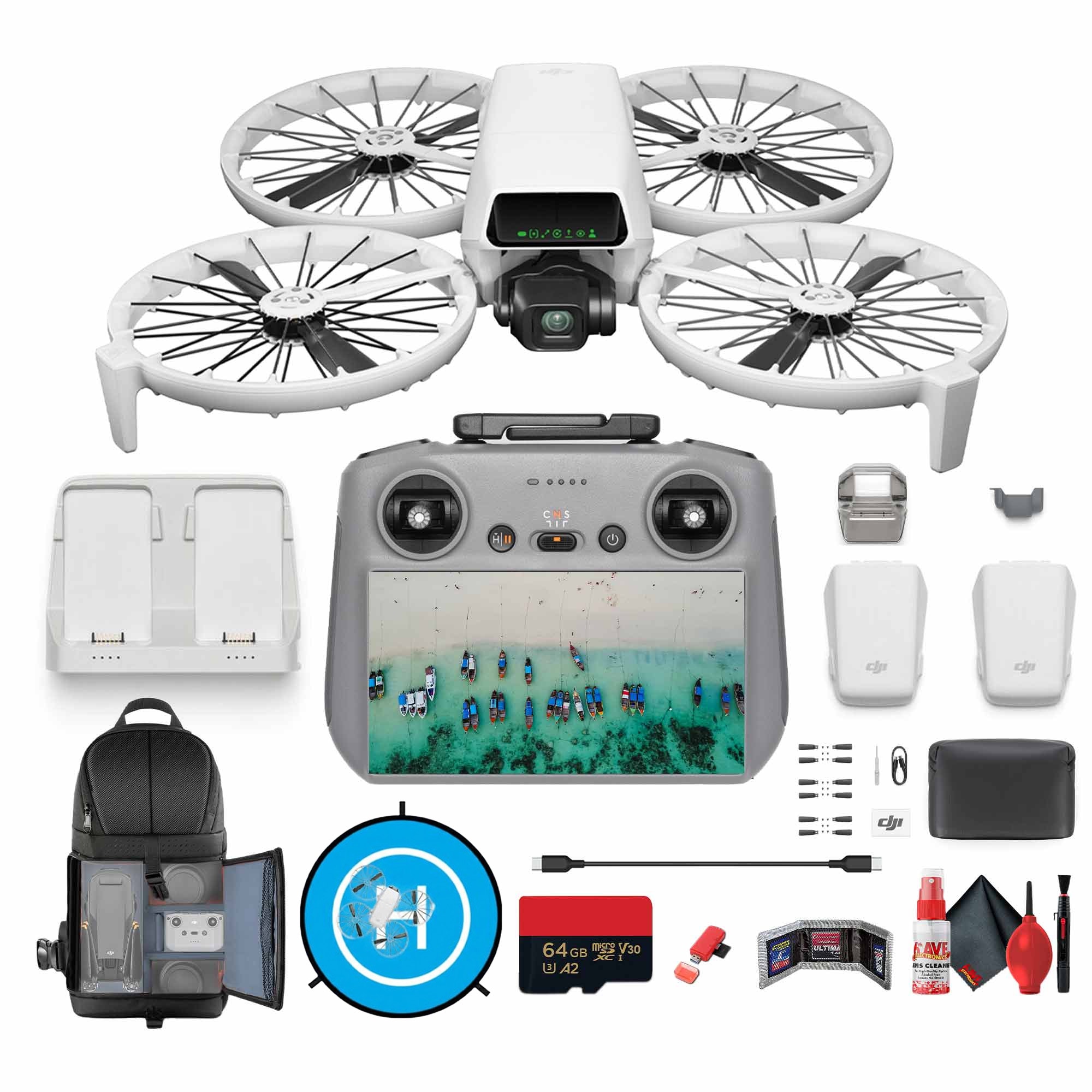 DJI - Flip Drone with RC 2 Remote Controller - 4K UHD, 31Min Flight Time - Bundle