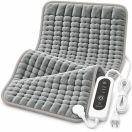 AMUMU - Portable Heating Pad Machine Washable Electric Heating Pad with 3 Heat Settings for Back Neck and Body Recovery - Dark Gray