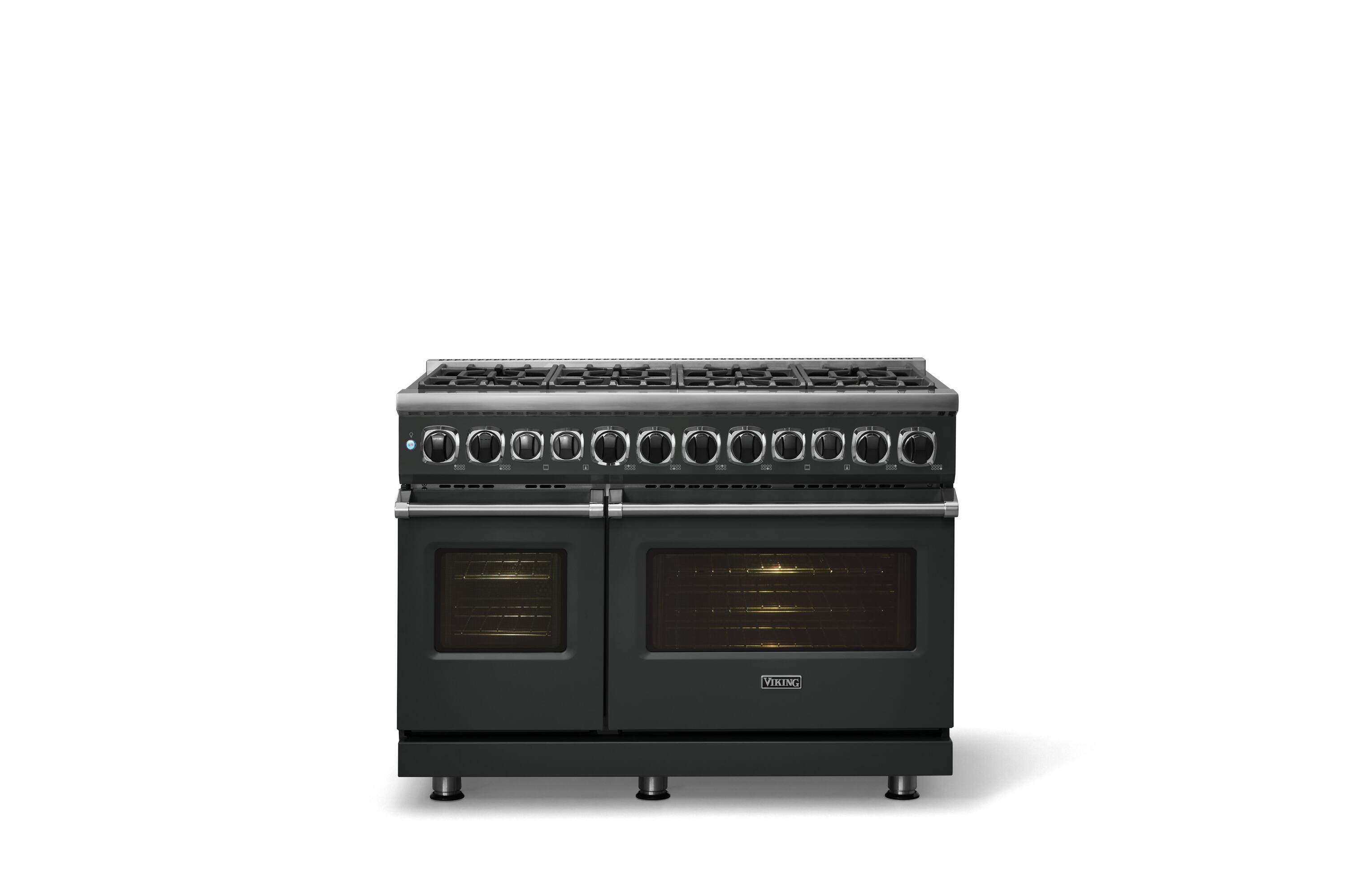 Alt View 1. Viking - 48 in. Wide 8 Burner Dual Fuel Sealed Burner Range-LP - Antique Bronze.