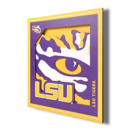 YouTheFan - LSU Tigers 12'' x 12'' 3D Logo Wall Art - Multicolor