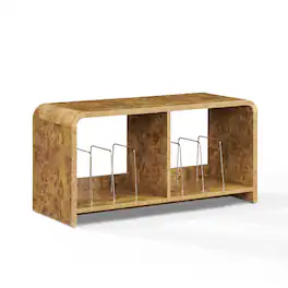 Crosley Furniture - Ingrid Medium Record Player Stand With Vinyl Storage Maple - Brown